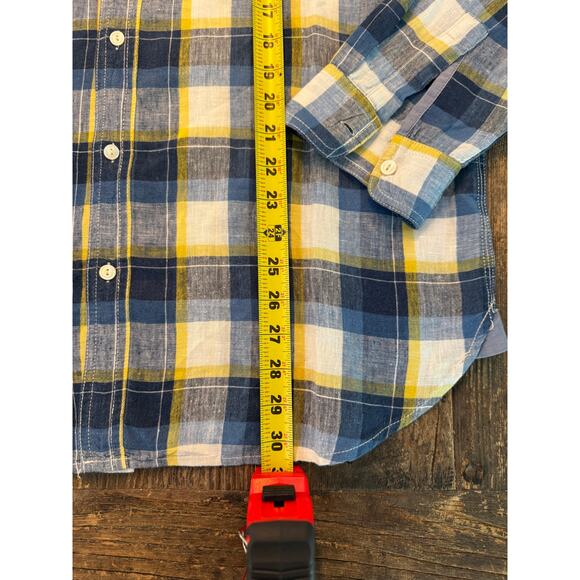 Authentic True Grit California Plaid Linen Shirt Size M - Picture 10 of 12